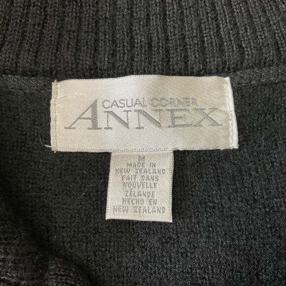 Casual Corner Annex Zip Cardigan Sweater women’s M Wool new Zealand Vtg. Pockets - Picture 4 of 8